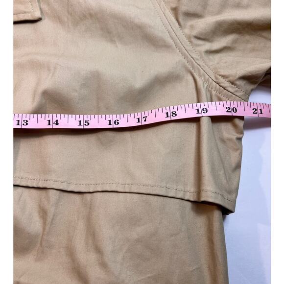 Bernardo Tan Khaki Cotton Twill Belted Trench Coat W Sz XL - Picture 9 of 9